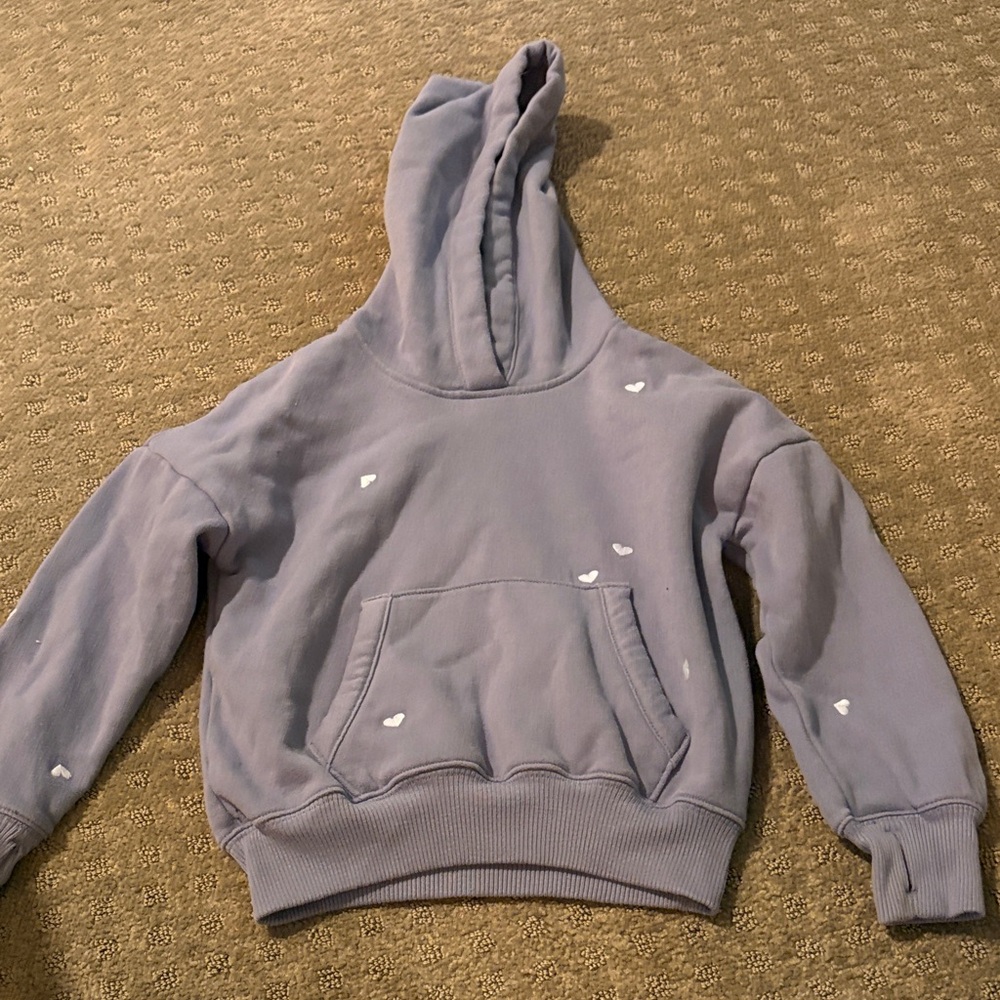 abercrombie kids Lavender Hoodie with White Heart Accents